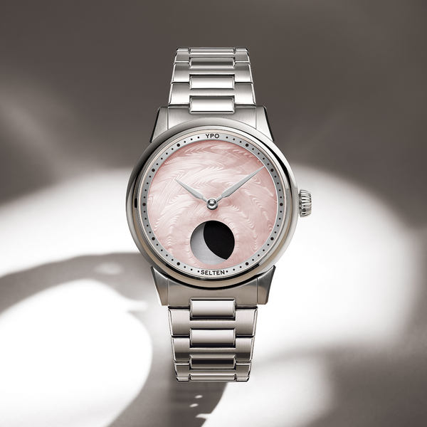 M1 Moonphase - CNC Guilloche MoP (Rose Quartz)